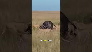 Lions Isolate and Wear Down a Lone Buffalo in a Ruthless Hunt #lions  #buffalo  #predatorvsprey