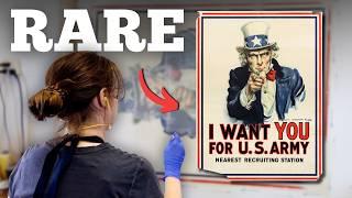 Restoring an Original "I Want You" Recruitment Poster From WW1 (1917)