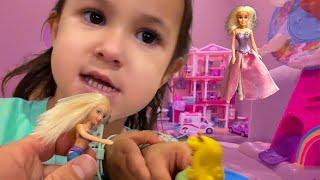 Oak Is Mermaid Queen Dad is Mermaid KING!Building  POLLY POCKET Castle & saving Snow White the MOVIE