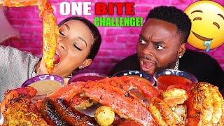 ONE BITE SEAFOOD BOIL MUKBANG CHALLENGE! (KING CRAB, MEGA PRAWNS, LOBSTER TAILS) 먹방 | QUEEN BEAST