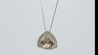 Diamond Kunzite 14K Rose Gold Pendant Necklace 4.65CT 10K 18” Chain - 30923