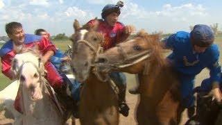 Kazakh sport not for the faint-hearted using decapitated goat