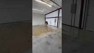 Epoxy resin poured on garage floor #garage #coating #epoxy #resin
