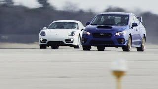 2015 Subaru WRX STI vs. 2014 Porsche Cayman | STANDING MILE