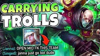 #1 SINGED NA CARRIES TOXIC TROLLING JANNA! FULL AP PREDATOR SINGED IS AMAZING - League of Legends