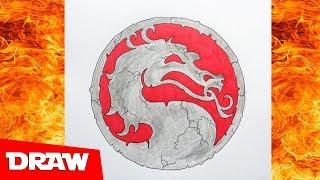 How to draw MORTAL KOMBAT Logo, Как нарисовать логотип Мортал Комбат