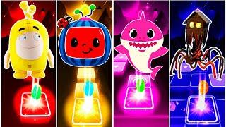 Oddbods Vs Cocomelon Vs Baby Shark Vs Spider House Head |Tiles Hop EDM Rush