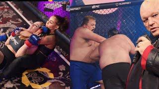 Two HUGE Guys Fight & A Lady Gets Ch0ked Out | Epic Fighting Championship