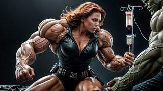 Black Widow Female Muscle Growth, Female muscle, Muscle Women, Muscle Girl, Muscle Growth Animation