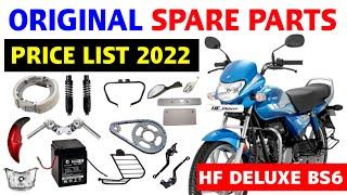 HF Deluxe BS6 Spare Parts Price 2022 || Hero Genuine Parts || #youtube #bikespareparts