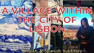 A village inside Lisbon - Guided Tour  & Portuguese Listening Practice With Subs