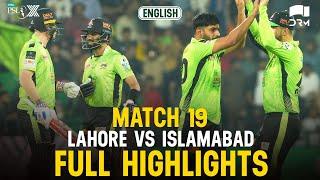 Full Highlights | Lahore Qalandars vs Islamabad United | 𝐄𝐍𝐆𝐋𝐈𝐒𝐇 | Match 19 | HBL PSL X | M3O1K