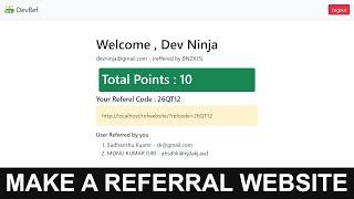 Make a User Referral Website Using Php & MySql - in Hindi 2021