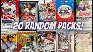 Random Packs 20 Random Hobby & Retail Baseball Card Packs Auto + Relic & More!