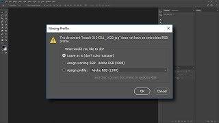 REMOVE MISSING PROFILE MESSAGE - PHOTOSHOP CC 2018