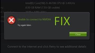 How To FIX Nvidia GeForce Experience - Unable To Connect To Nvidia