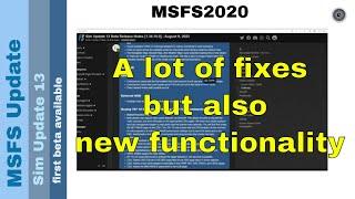 Flight Simulator 2020 - MSFS Update - Sim Update 13 - first beta available