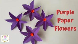 Purple Paper Flowers | Easy Paper Flowers | Aureliarts