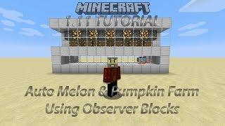 Auto Melon & Pumpkin Farm Using Observer Blocks