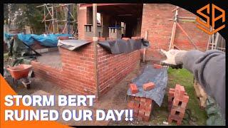 EXTENSION BRICKLAYING DAY 2 RUINED BY STORM BERT..FARMHOUSE RENOVATION PT 15