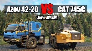 Snowrunner CAT 745C vs Azov 42 20 Antarctic | Battle of Monsters