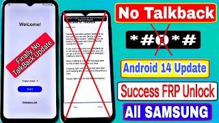 No Talkback Android 13/14 Samsung Frp Bypass 2025 || NEW CODE 2025 || Samsung Frp Unlock Without Pc