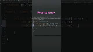 Write a program to print the reverse array in Java... #programming #corejava#coding #youtubeshorts