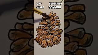 "How to Draw and Paint a Pine Cone: Step-by-Step Tutorial"