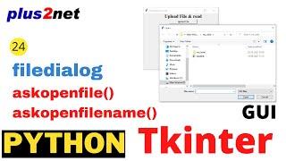 Displaying file browser to upload read file path in Tkinter window using filedialog askopenfilename