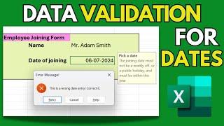 Data Validation in Excel | How to Make your data entry form Error-proof?