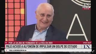 Milei acusó a Alfonsín de impulsar un golpe de Estado: por la salida de Fernando De La Rúa en 2001