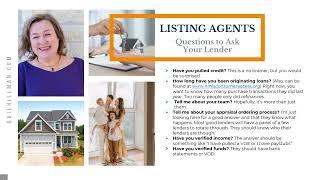 Listing Agents: Questions to Ask Your Lender