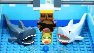 Lego Shark Attack vs Super Heroes | Brick Creation 50: Ironman training on beach