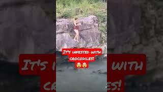 EPIC!!!!||Falling into Crocodile infested waters.#Epic #photoshoot #accident #viral #shorts