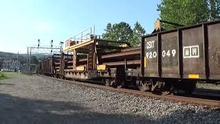 CSX W 010 03 MOW Rail train departs Connellsville yard north by CP Sodem 7-3-24 CW44AC leads solo