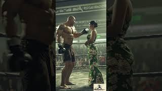 Woman with green qipao is a kungfu master, beat strong man down #boxing #fight #kungfu #mma #wushu