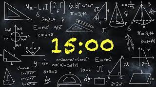 15 Minute Math Chalkboard Timer with School Bell 