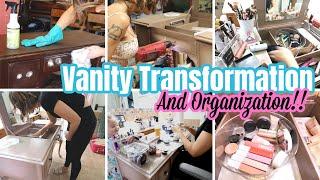 FURNITURE TRANSFORMATION & EXTREME MAKEUP ORGANIZATION | BEAUTIFUL VANITY TRANSFORMATION