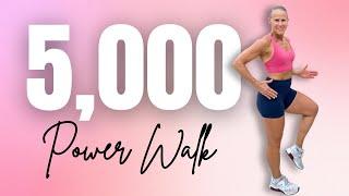 5,000 STEPS AT HOME WORKOUT | Energizing POWER WALK | 2.5 + Mile Walk