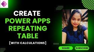 Power Apps Repeating Table | Create Repeating Table in Power Apps [With Calculation Fields]