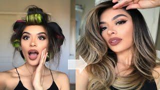 BLOWOUT WITH ROLLERS | BIG & BOUNCY HAIR