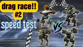 WAR ROBOTS | DRAG RACE #2 speed test Loki vs Phantom vs Rogatka vs Cossack