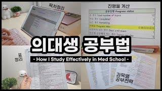 효율 끝판왕 의대생 공부법 목차 정리, 과목별 공부전략, 공부진행율 계산 | 아이패드 Numbers (엑셀) 활용법