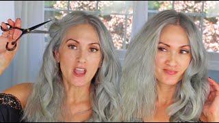 WEEKLY HAIR ROUTINE | TONE TRIM & STYLE | Gray Hair Products