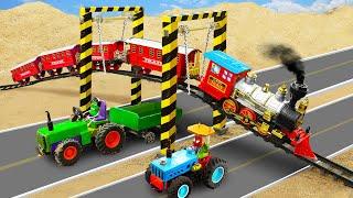 Diy tractor making mini Lifting Rail system for Train | diy mini Traffic Construction for Tractor