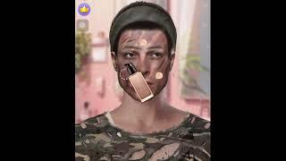 Ultimate ASMR Face makeup for Soldiers.     #asmr #animation #makeup #footcleaningathome