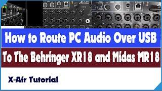 Senden von PC-Audio über USB an den Behringer XR18 und Midas MR18 -Break Music Intros Backing Trax