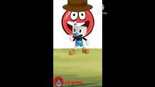 ASMR CUPHEAD AND MUGMAN TOYS EATING WITH RED BALL 4 J.D.ANIMATION #short #viral