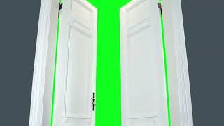 The door opens Footage for video editing Green background Chroma key HD