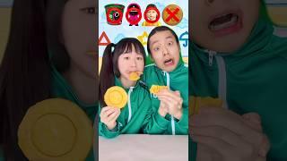 Squid Game Emoji Food Mukbang ASMR sick emotion Dalgona Candy #funny #mukbang #asmr